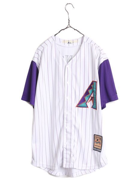 【お得なクーポン配布中!】 MLB オフィシャル Majestic ダイヤモンドバックス ベースボール シャツ メンズ L 程 ユニフォーム ゲームシャツ メジャーリーグ 半袖シャツ