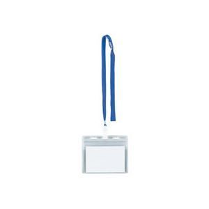 まとめ IDカード用吊り下げ名札 ロック式チャックタイプ 青 10個入×5パック