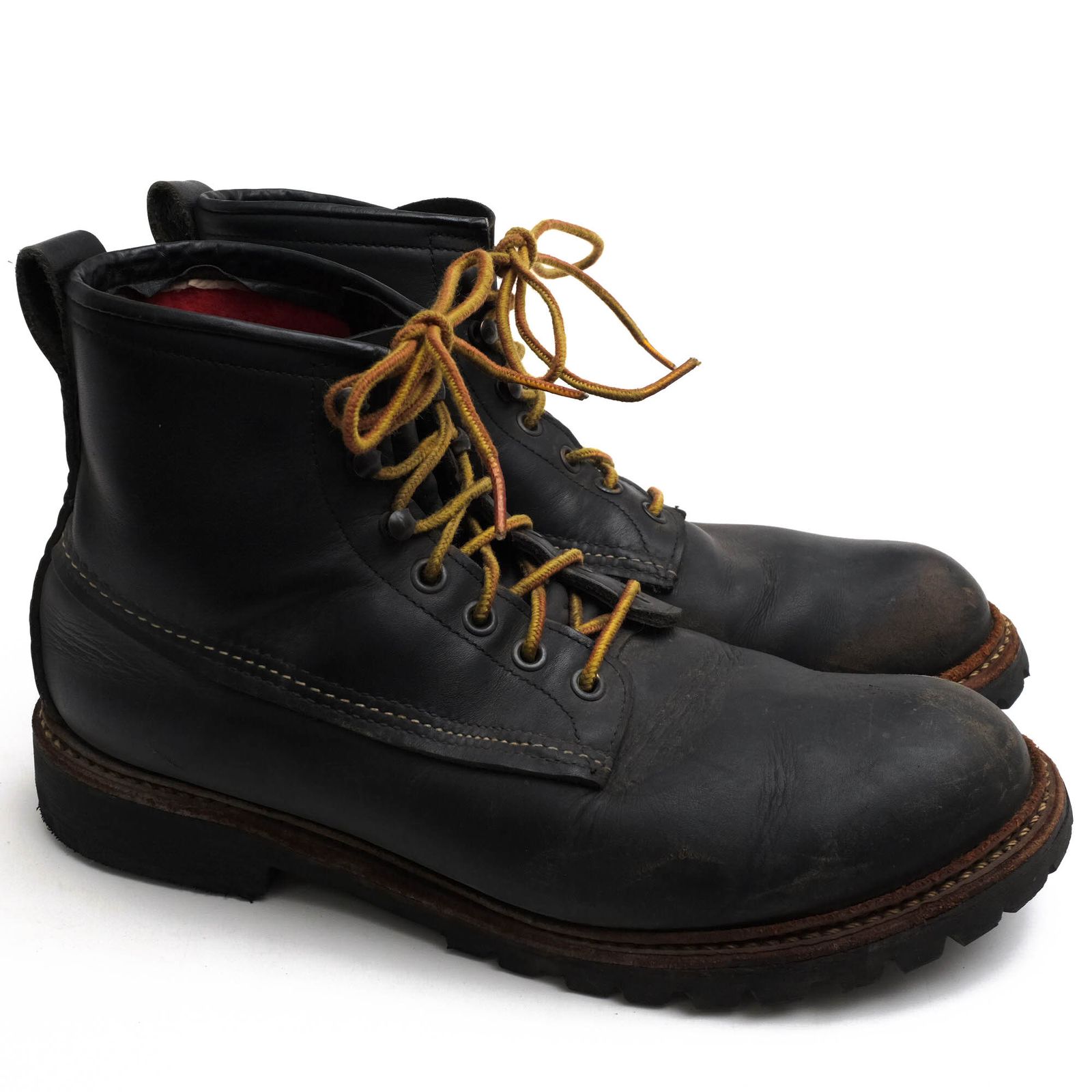 美品Red Wingレットウィッグ 黒いレザー ハイカット ワークブーツ レッドウィング ブーツ レディース 本革 RED WING 3373 ［Black
