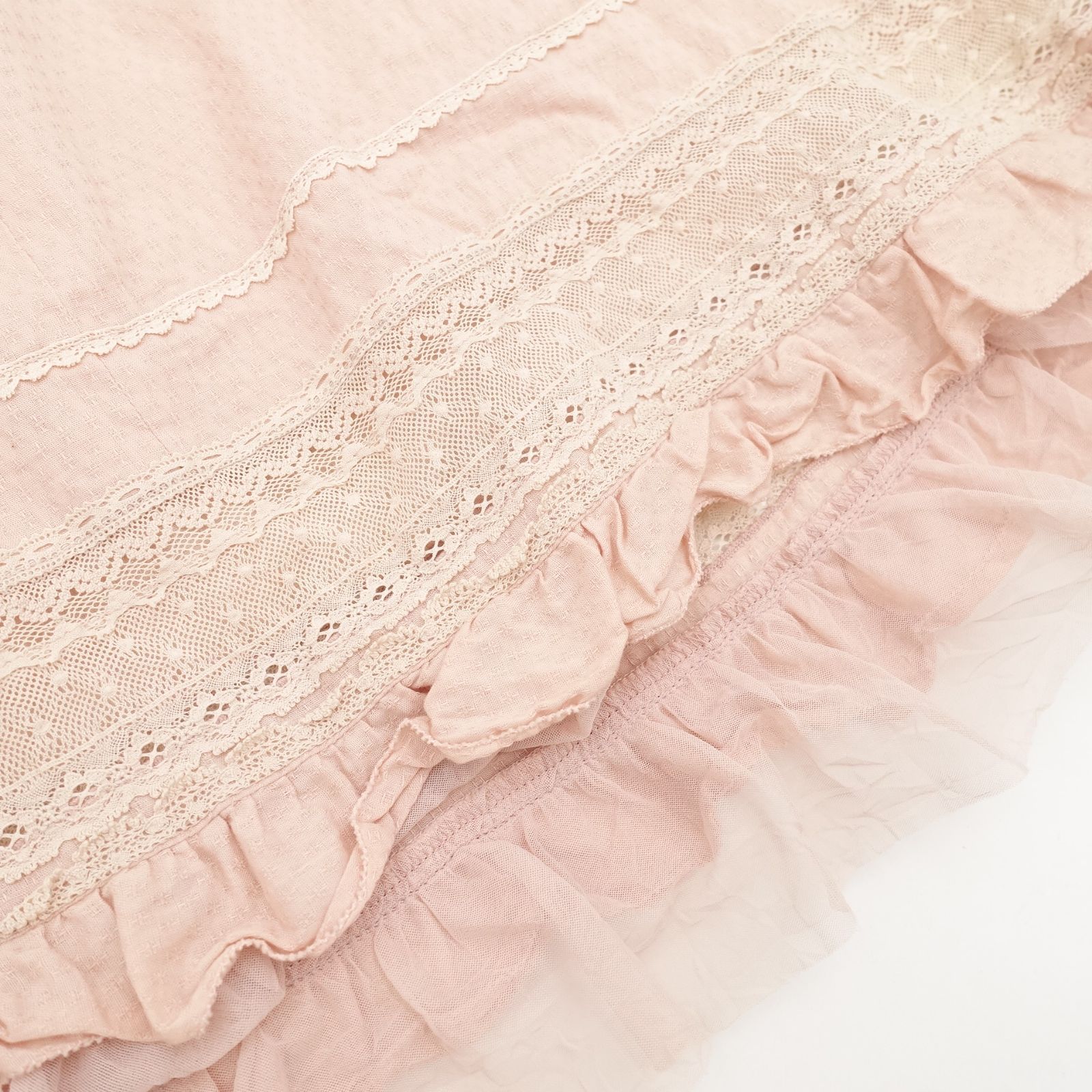  PINK HOUSE フリルレースキャミソールチュニック Mサイズ ピンクベージュ シフォン 平成 森ガール ピンクハウス キャミソール トップス