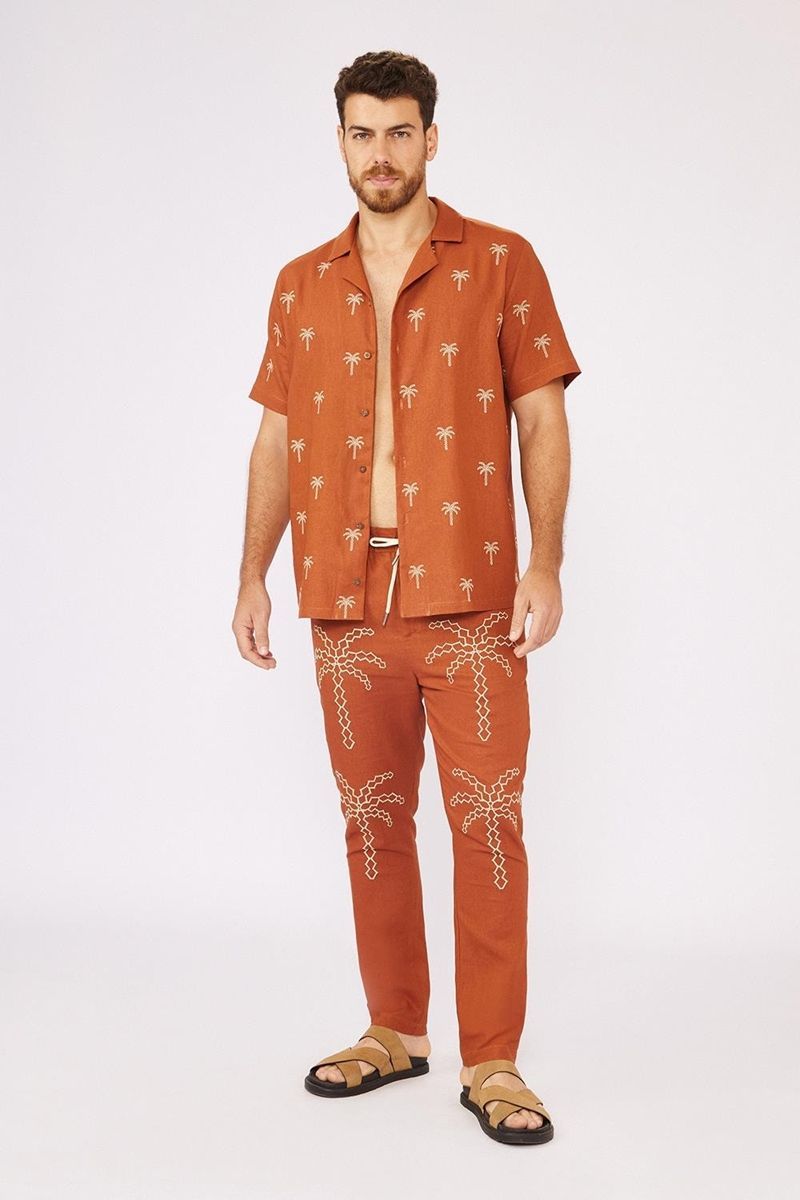 メンズパームシャツ 男性 メンズ ビーチ ウェア