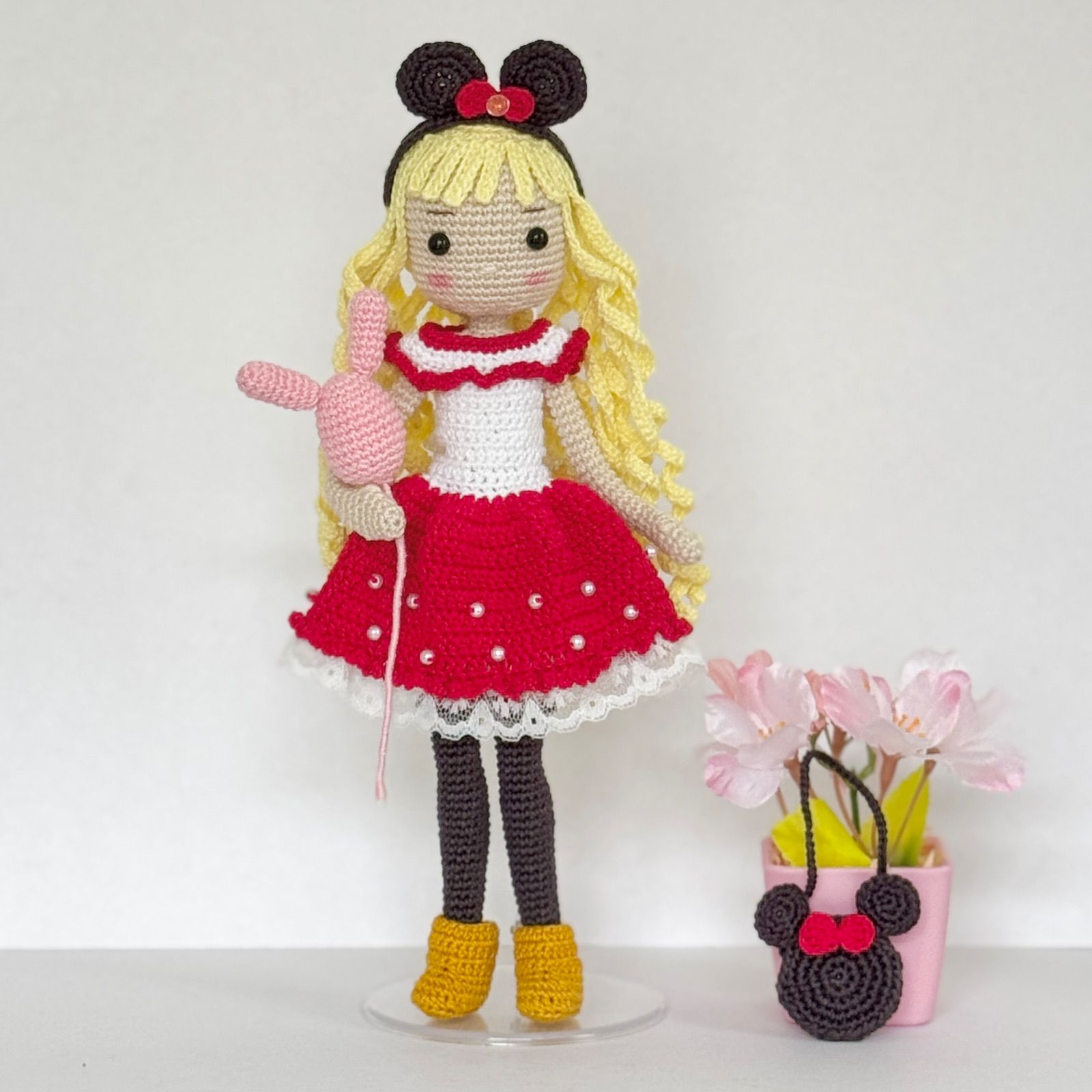 あかね様専用ビーズストラップ あみぐるみフード猫ちゃん＆チビくま