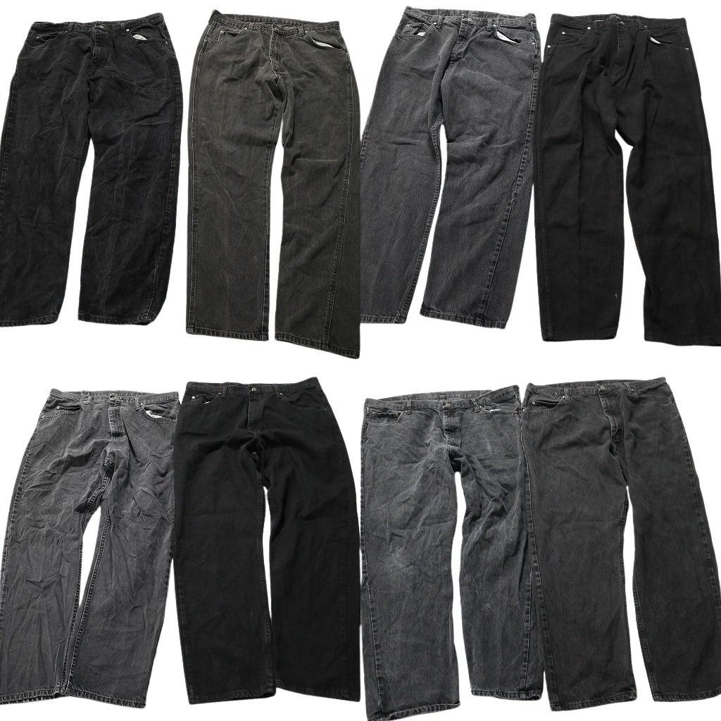 古着卸 Wrangler ラングラー ブラックデニム パンツ 8枚セット メンズ 40 |38 アメカジ フェード 古着 NA7097