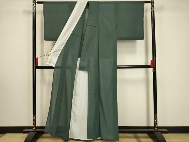 平和屋着物 夏物 色無地 紗 革色 洗える着物 AABA5559sx