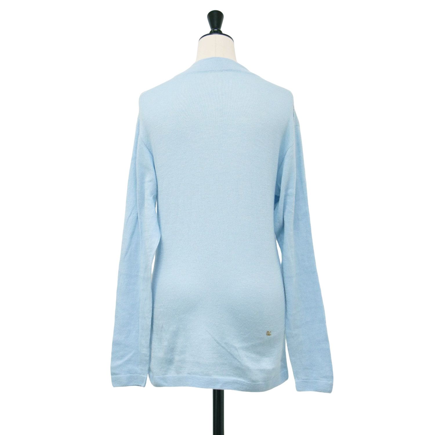 ★新品・未使用★ 45R 超ガーゼ　Vネックニット 美品】45R フォーティファイブ・アール ニット サックスブルー