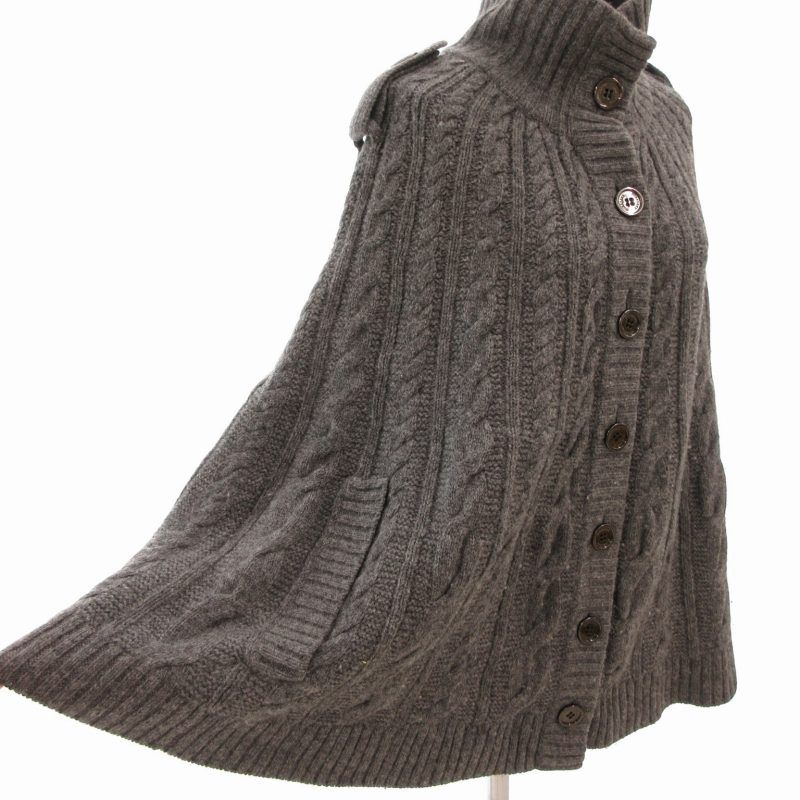 バーバリー ロンドン BURBERRY LONDON ケーブルニット ポンチョ ウール