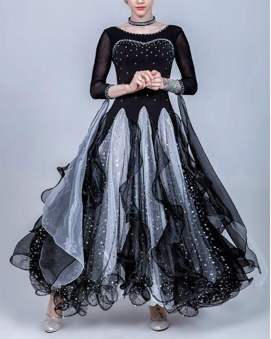 社交ダンスドレス モダンダンス　刺繍 キラキラ　ホワイト オーダーメイド 社交ダンスドレス モダンダンス キラキラ オーダーメイド 競技用社交