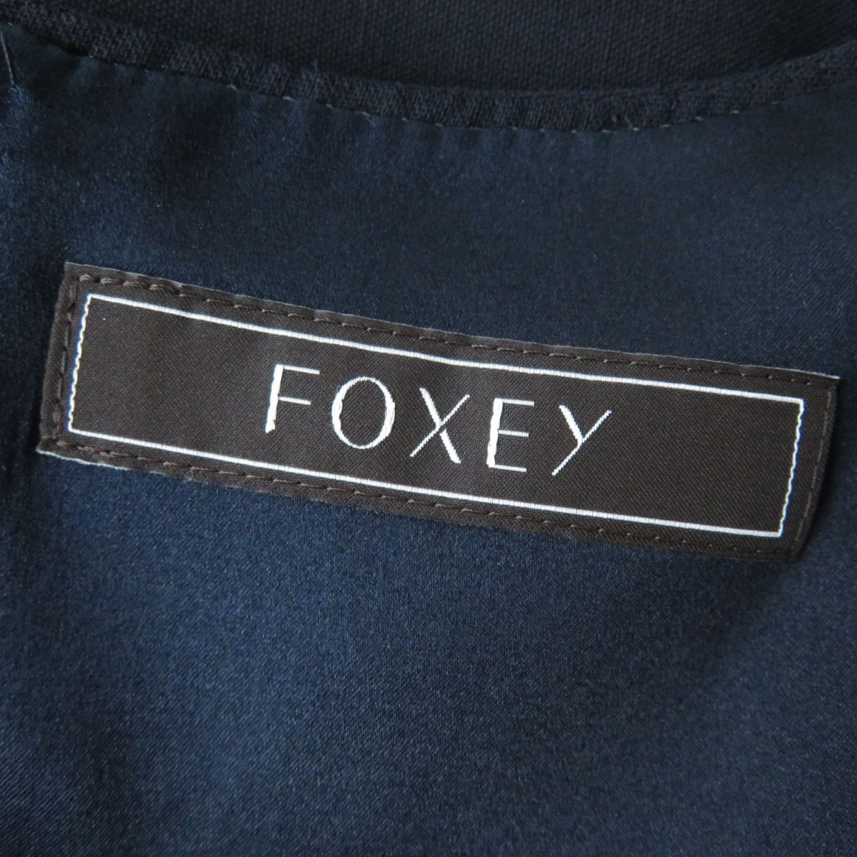 フォクシー 37794 ノースリーブ ワンピース ネイビー FOXEY 38