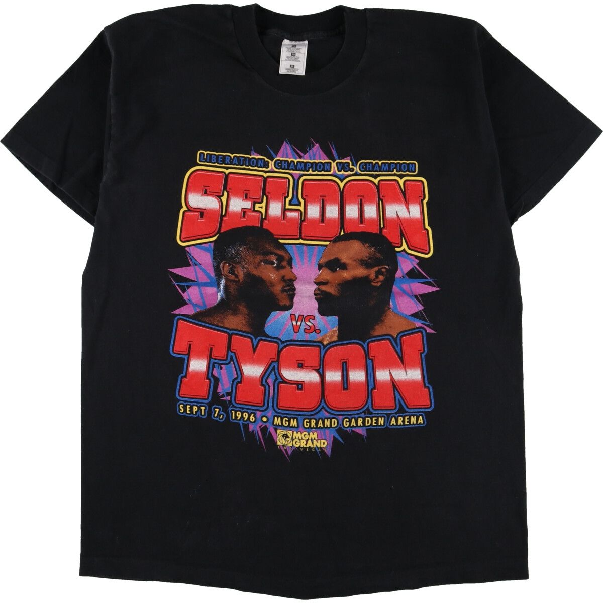 激レア タイソン VS セルドン 1996年 タイトルマッチ Tシャツ(白)DONKINGP