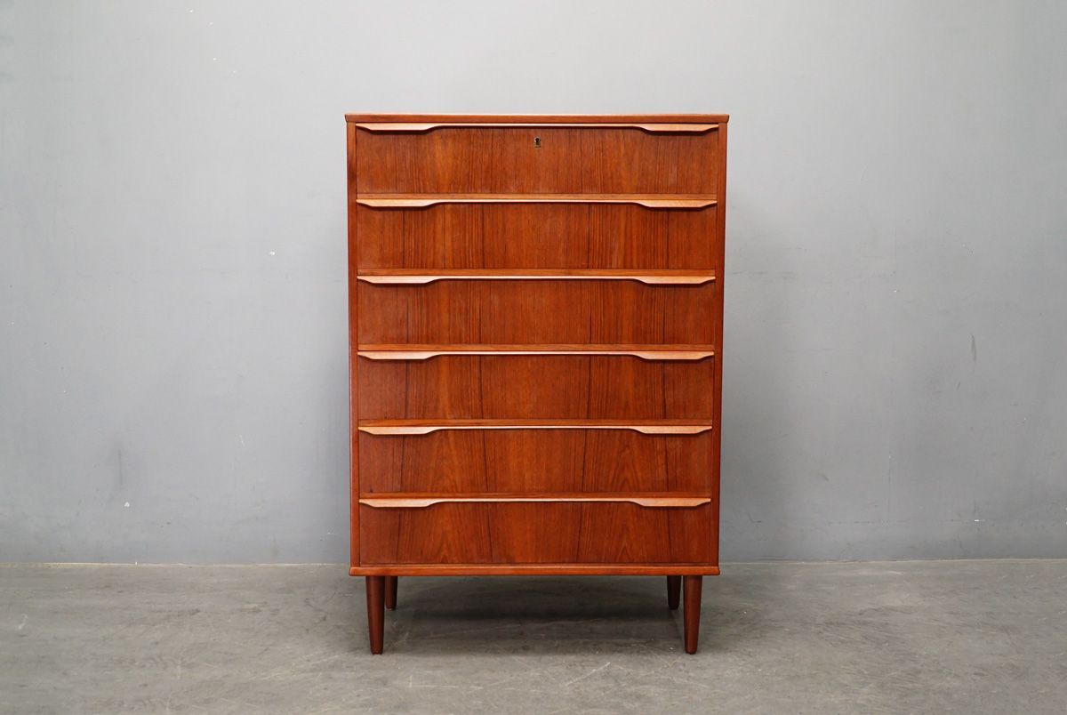 1月中のみ 北欧 デンマーク ビンテージ ドロワー キャビネット チーク ☆決算セール☆北欧家具 ヴィンテージ 6段チェスト チーク ドロワー