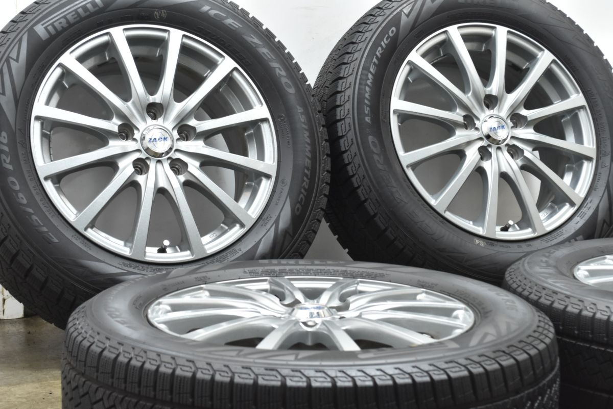 バリ溝 ザック 16in 6.5J 53 PCD114.3 ピレリ アイスゼロアシンメトリコ 215 60R16 ノア ヴォクシー オデッセイ ヴェゼル CX-3