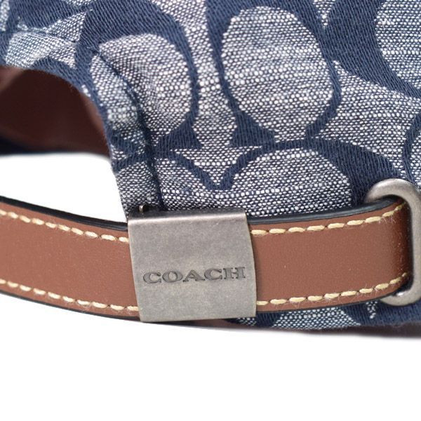 コーチ 帽子 COACH コットン レザー シグネチャー ベースボール ハット