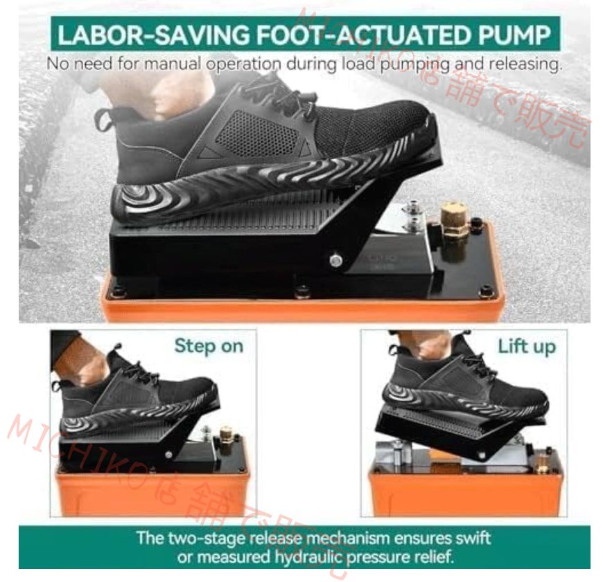 足踏み式空気油圧ポンプ 重機リフターおよび自動車修理用