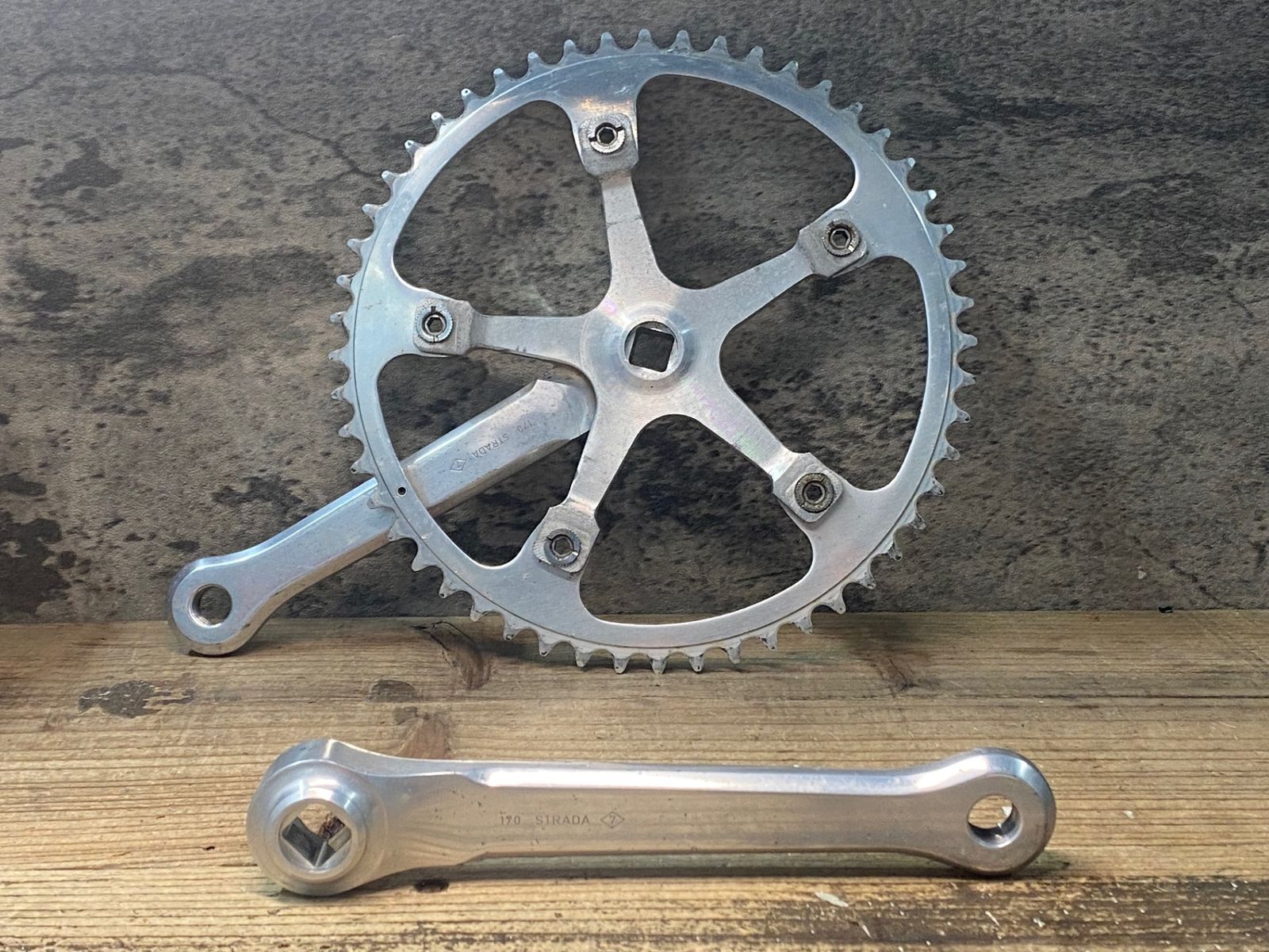 JJ007 カンパニョーロ CAMPAGNOLO STRADA クランクセット 170mm ERNESTO COLNAGO刻印チェーンリング 52T