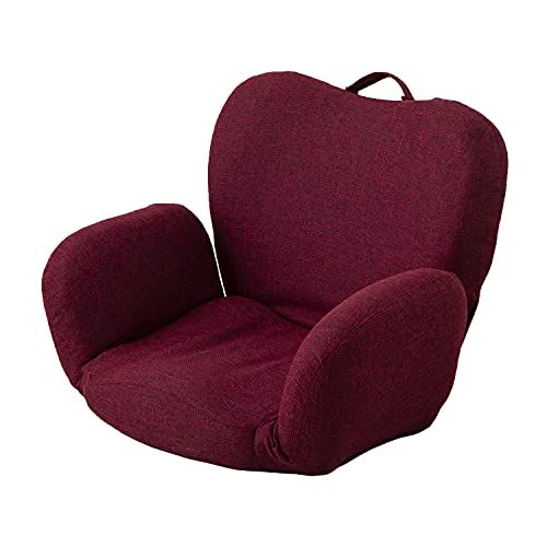 姿勢がラクラク座椅子 コンパクト 座椅子 肘つき 骨盤を立てる レッド ドウシシャ DZSR-RD