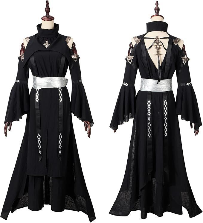 FF14 コスプレ衣装 FF XIV ブラック アスフォデロース ヒーラーキトン コスプレ 大きいサイズ Asphodelos Chiton of Healing ハロウィーン仮装 レディース 治療 コスプレ ステージ服
