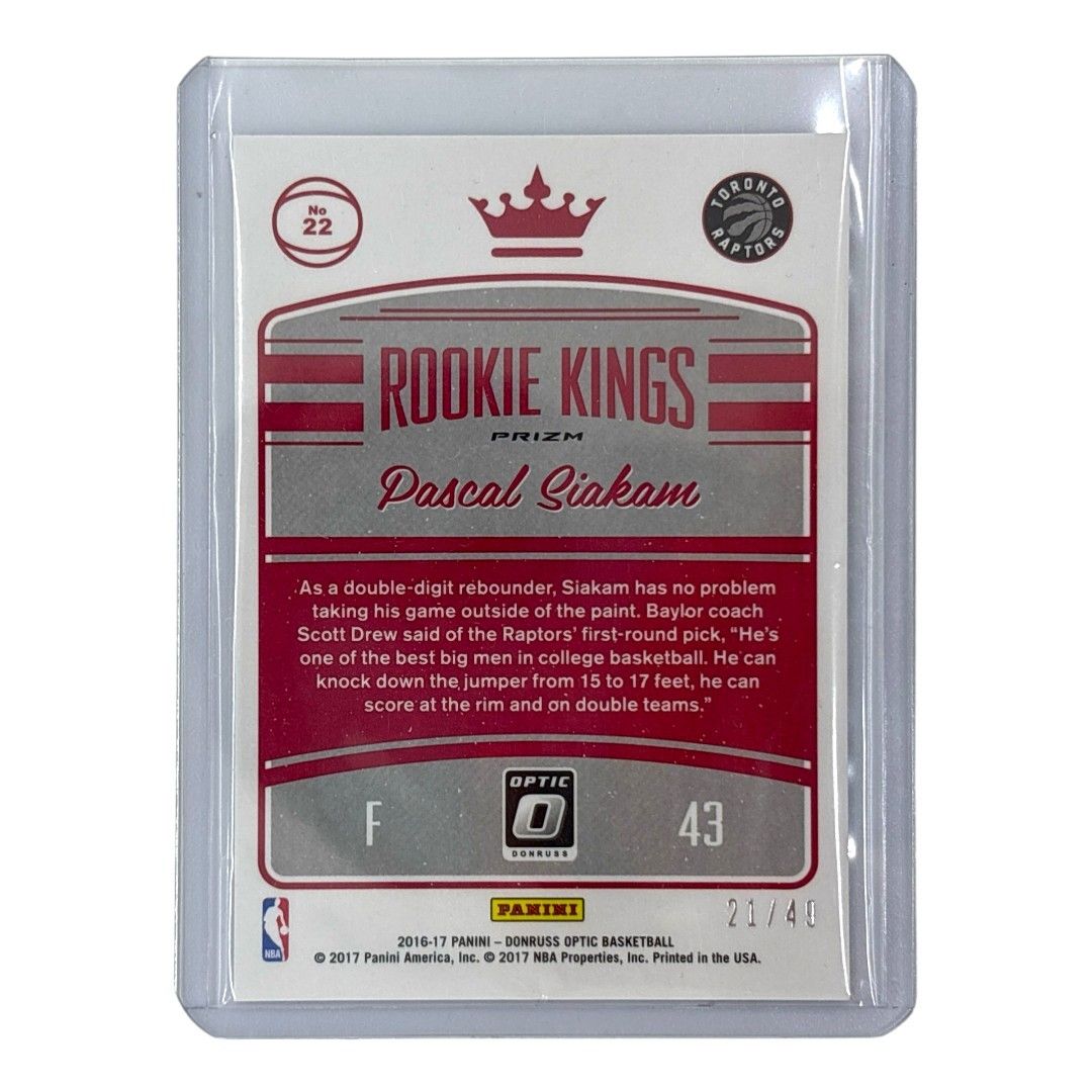 PANINI NBAカード DONRUSS OPTIC PRIZM PASCAL SIAKAM TORONTO