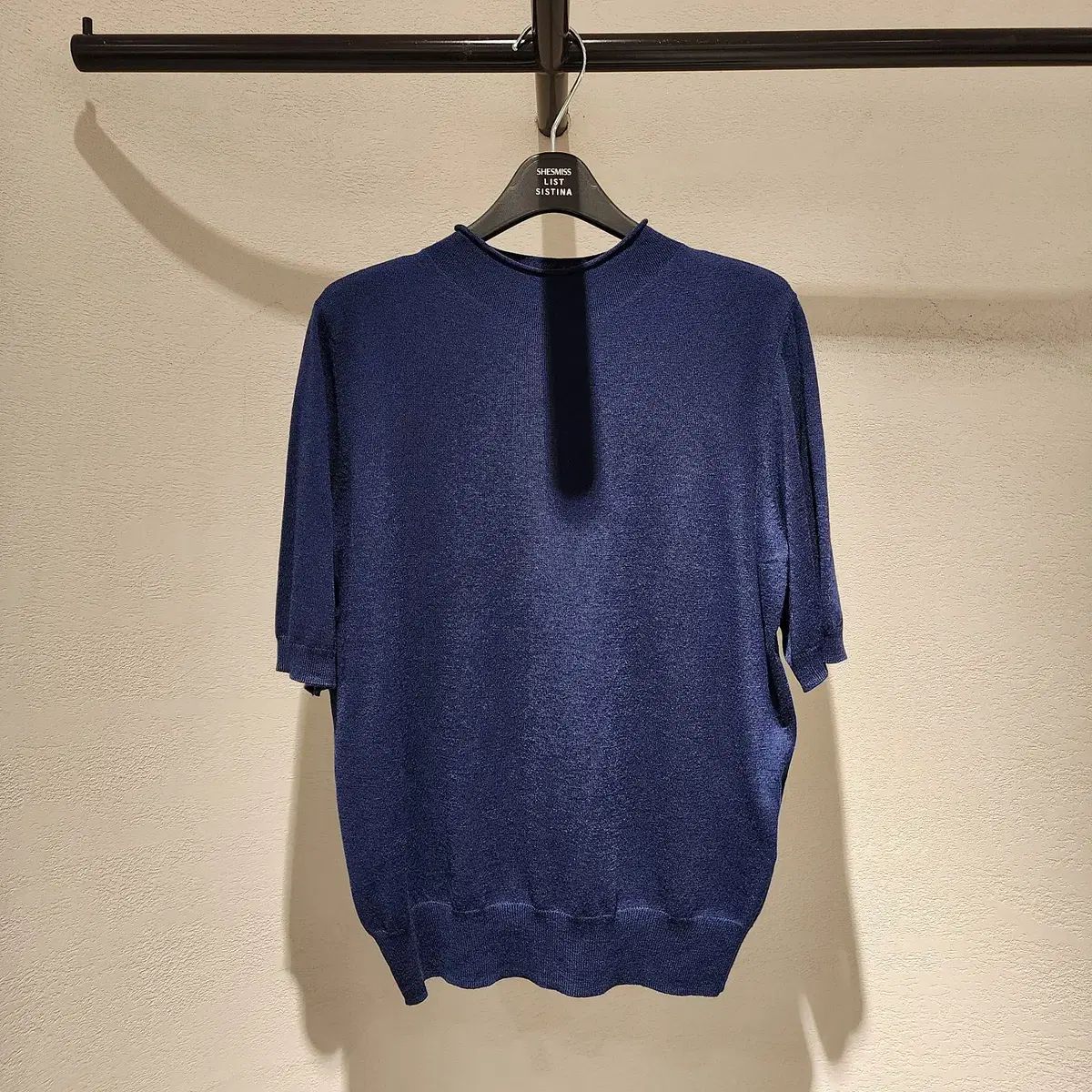 SHESMISS シーズミス 25 年 カシミヤ ブレンド モックネック 半袖 ニット