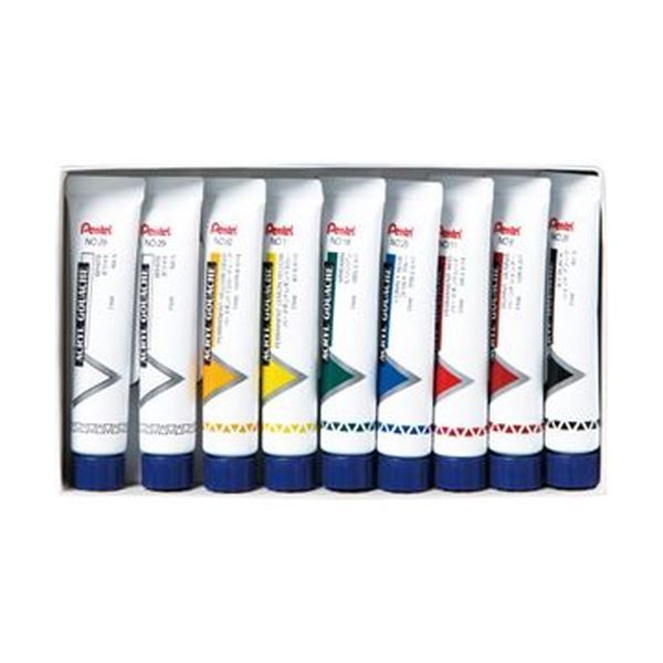 まとめ ぺんてる アクリルガッシュラミネートチューブ入 9本入り 白2本 WXR 8