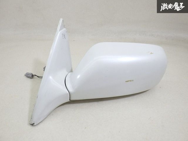 【動作OK】 日産 純正 ENY33 セドリック ドアミラー 左 左側 助手席側 電動格納 5+2ピン QT1 ホワイトパール 棚13-1
