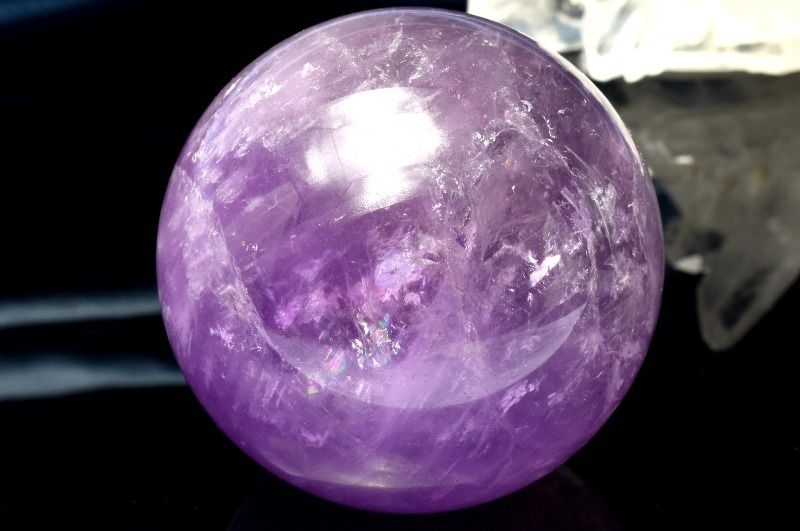 １点物 ラベンダー アメジスト 50mm 丸玉 台座付き スフィア パワーストーン 天然石 _CG6580 宅急便