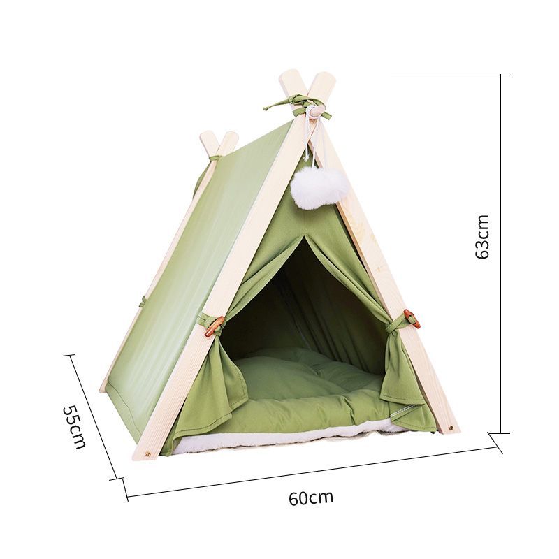 JPMG ペットテント（高さ63CM、長さ60CM、幅55CM）天然松木素材使用、犬小家、猫小家Z06