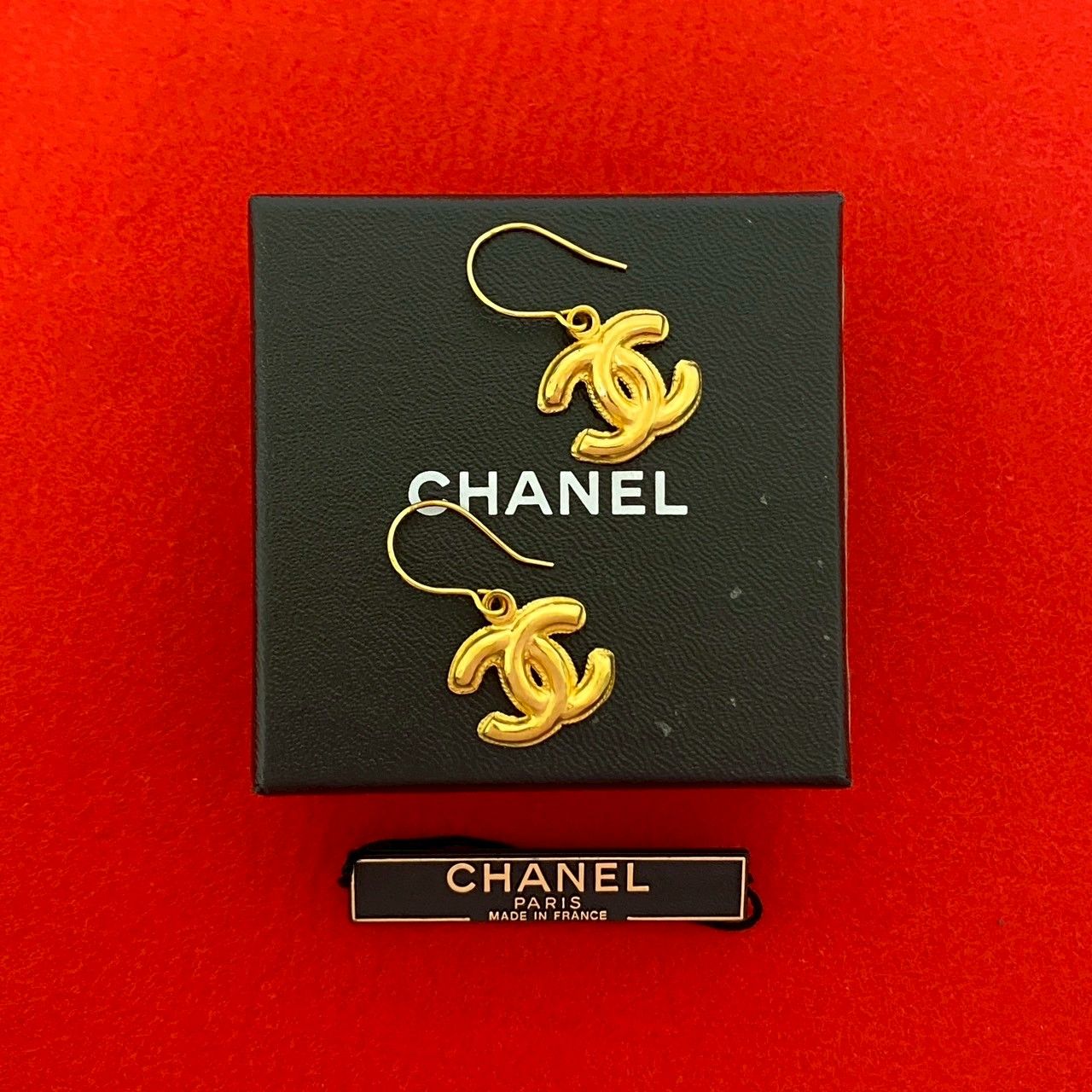 極美品 CHANEL シャネル ピアス ココマーク ヴィンテージ ロゴ スクエア 極 美品 箱付き コメあり 99A CHANEL シャネル ヴィンテージ ココ