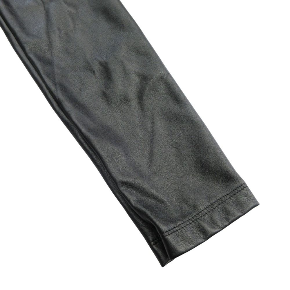 Jean Paul GAULTIER ジャンポールゴルチエ フェイクレザー スキニー レギンス パンツ スラックス サイドジップ 38 黒 ブラック レディース 古着 DECORATOM_COM_BR