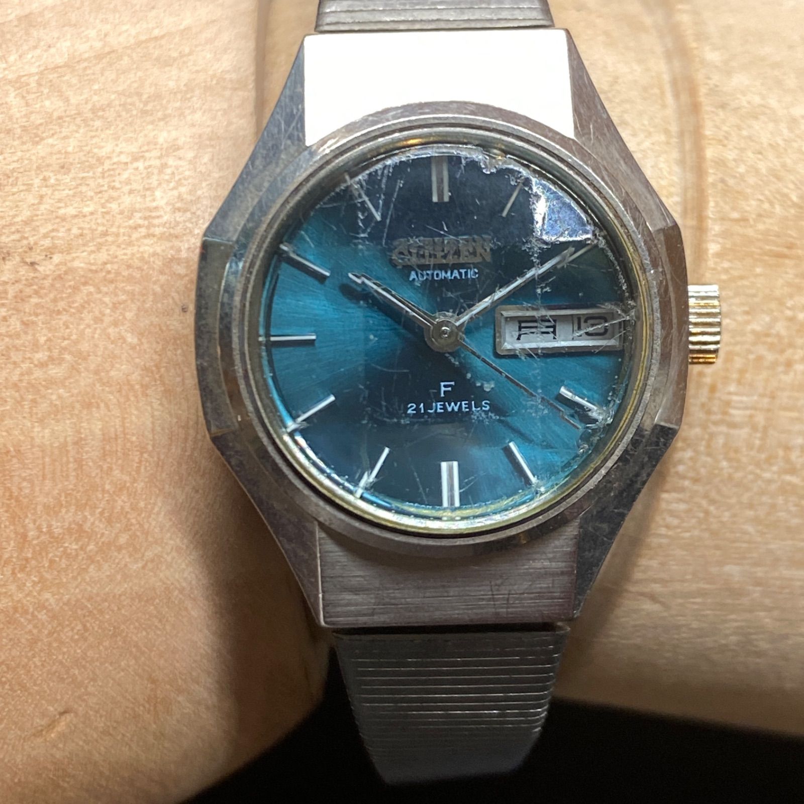 シチズン CITIZEN 4-700414 カットガラス 21石 自動巻き 機械式