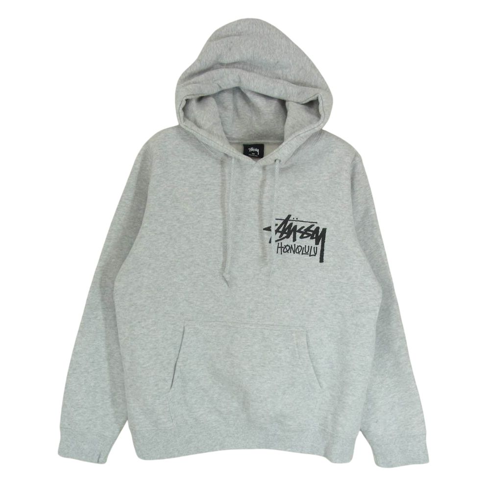 STUSSY ハワイ限定 ホノルル ロゴ パーカー S グレー　ステューシー トップス 【新品未使用】 STUSSY ハワイ限定 ホノルル ロゴ パーカー L