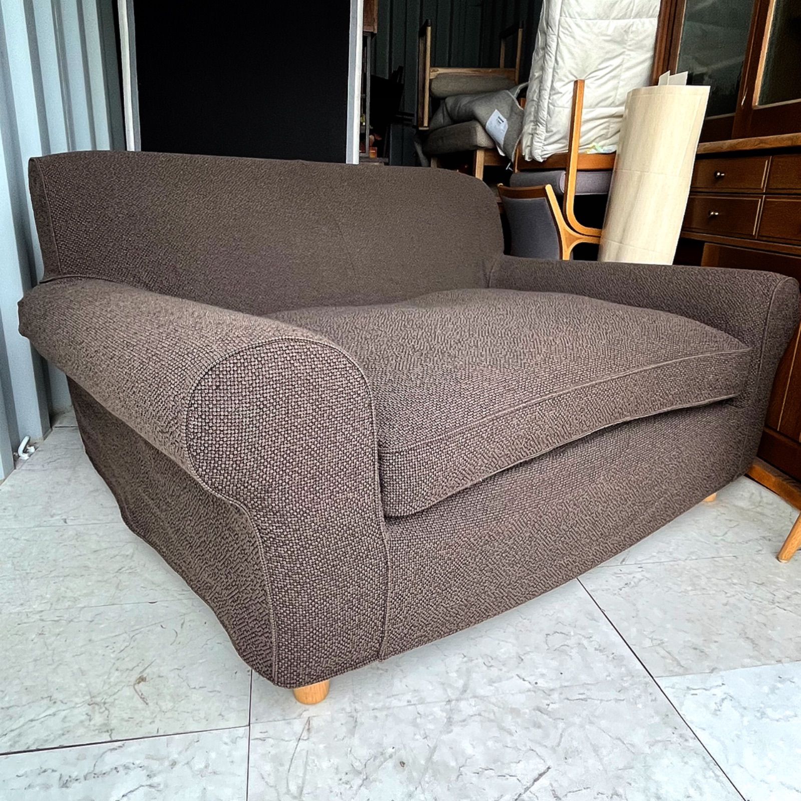 取付無料！コンランショップ ウィンスロー ブラウンファブリック1.5P