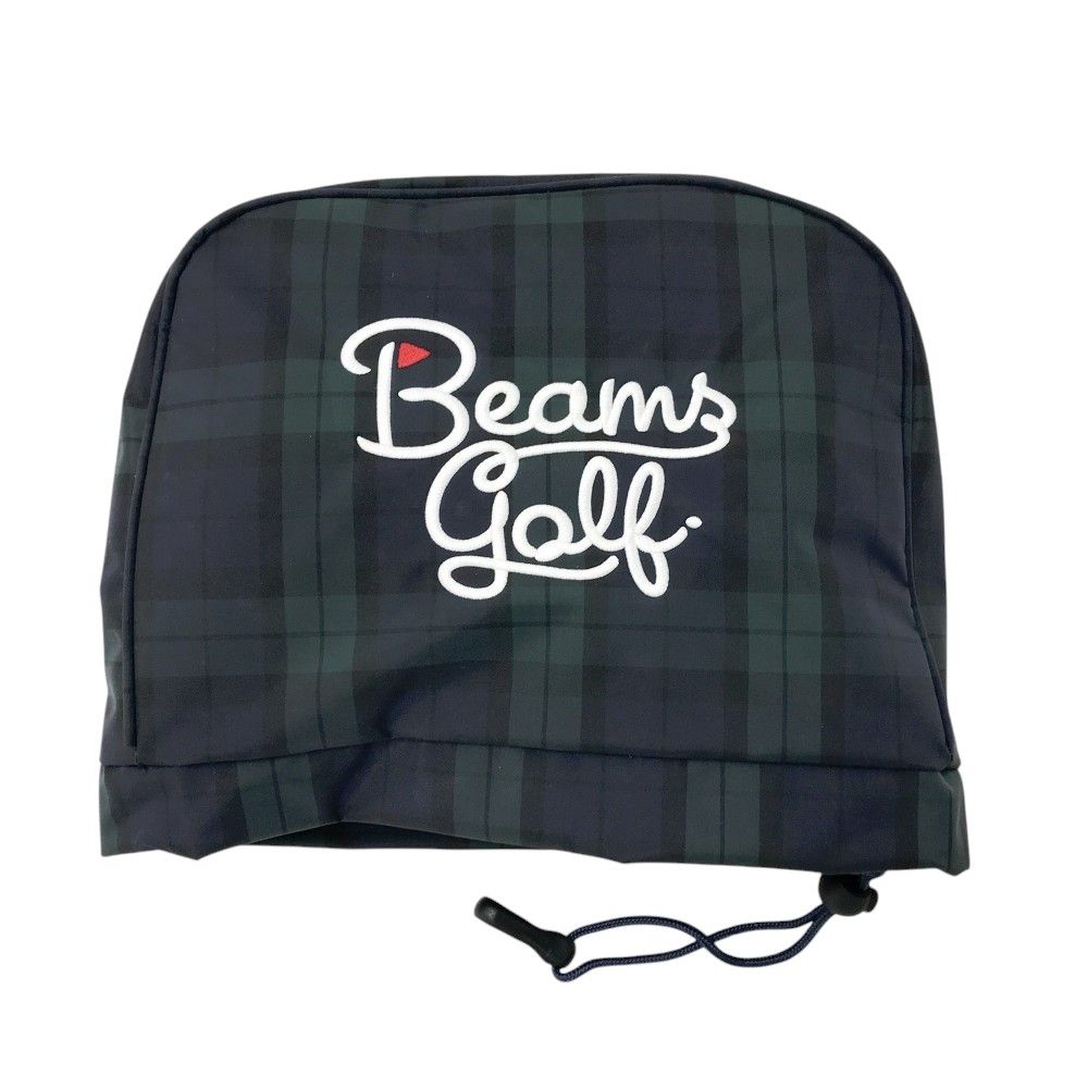 美品〈BEAMS GOLF〉クラブケース グリーン×ネイビー チェック柄 BEAMS GOLF ゴルフバッグ チェック柄 ネイビー 美品〈BEAMS GOLF
