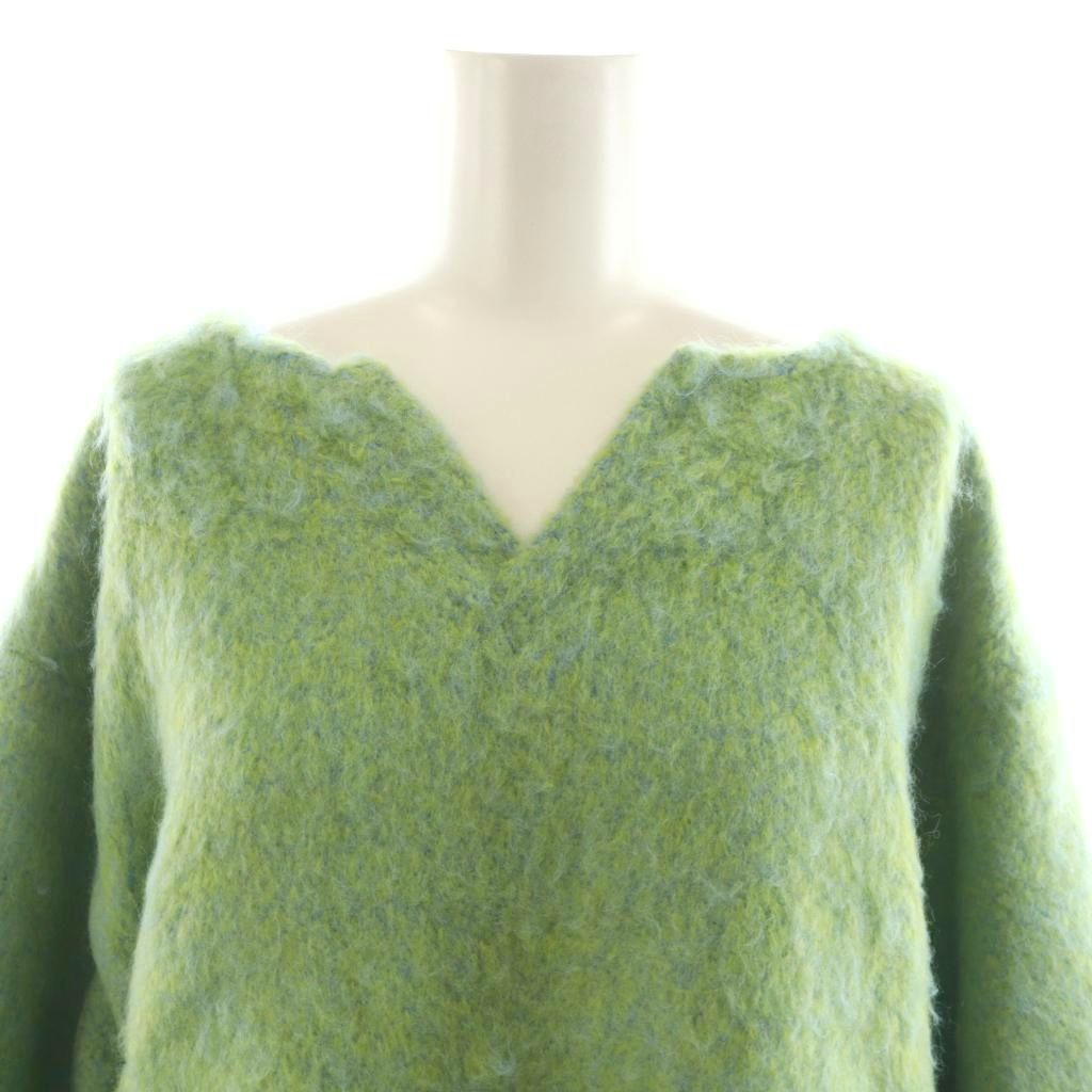 ラムロフ Lamrof ニット セーター 長袖 モヘヤ混 F 緑 グリーン 青