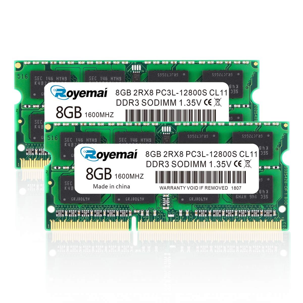 【迅速発送】16GB PC3L-12800S DDR3L-1600 DDR3 1600MHZ SO-DIMM 8GB×2枚組 204ピン CL11 メモリモジュール ートPC用メモリ DDR3L対応モデル（電圧1.35V u0026 1.5V 両対応)