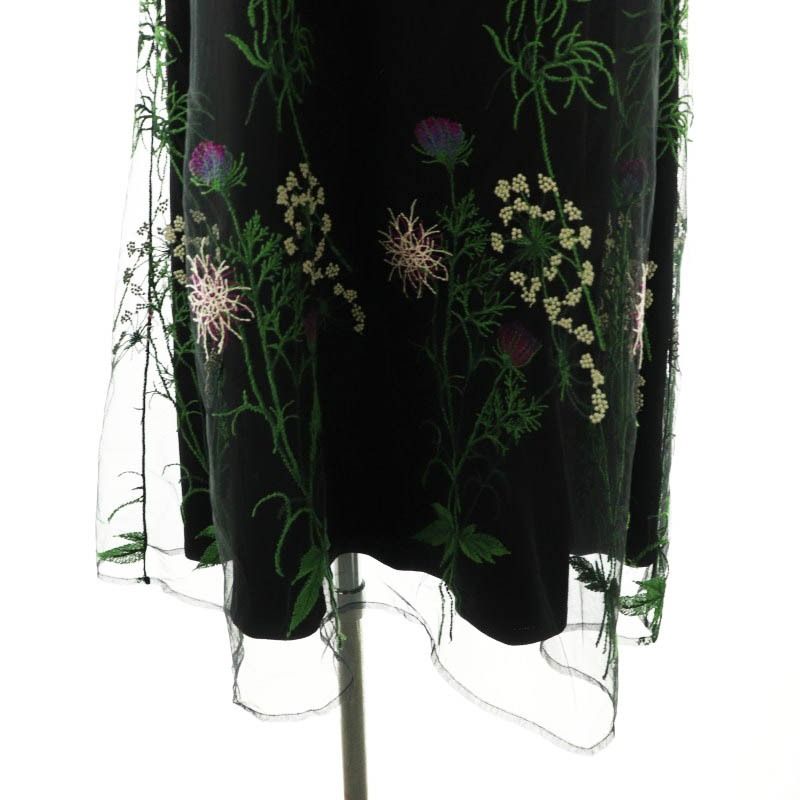 【美品】シビラ 花柄刺繍 ノースリーブワンピース　M Sybilla｜フラワー刺繍チュールノースリーブドレス | Rakuten