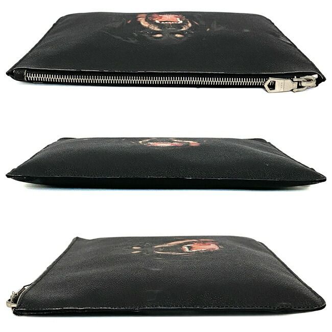 ジバンシー クラッチバッグ ブラック シルバー ロットワイラー 犬 PVC  