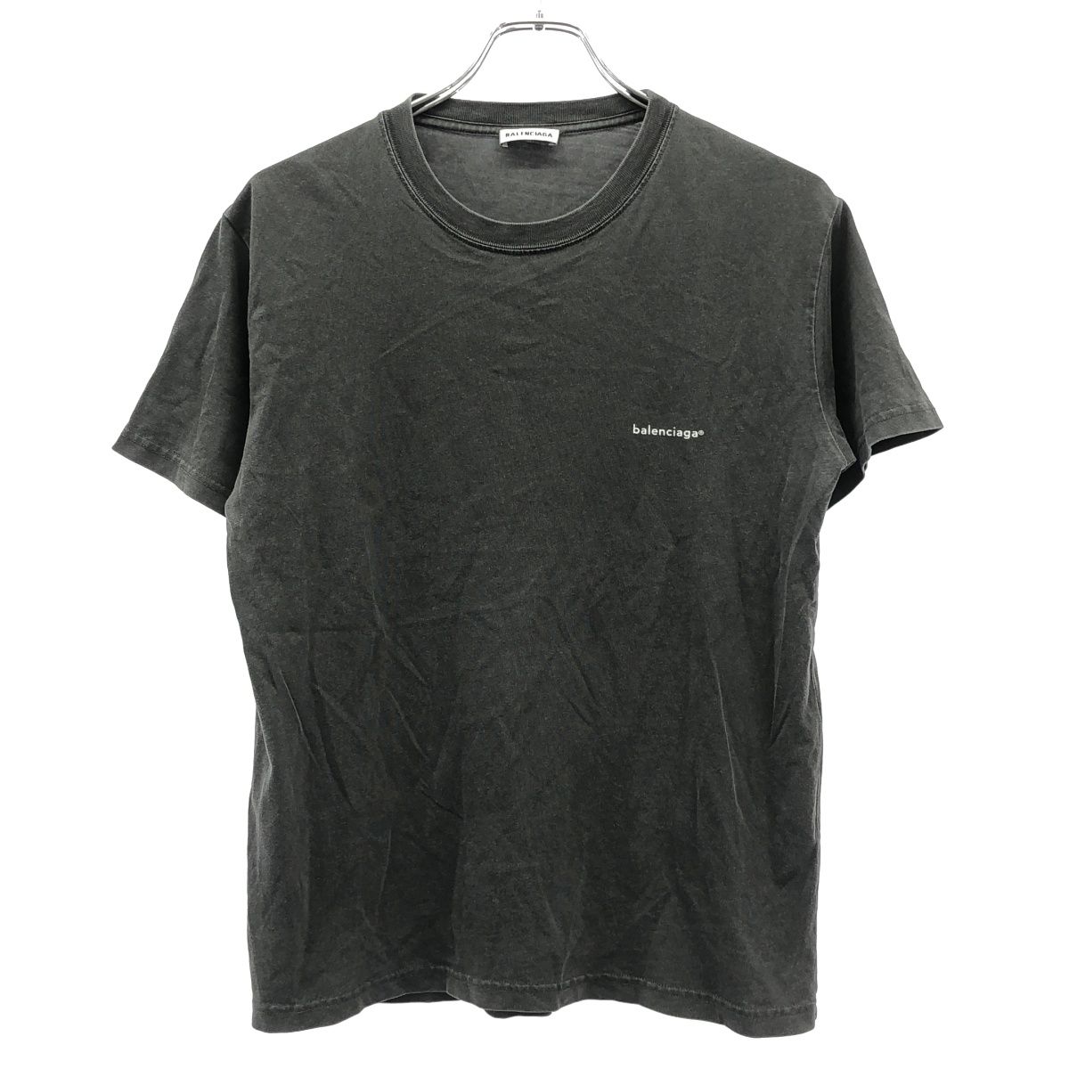 BALENCIAGA バレンシアガ スモールフィットロゴプリントTシャツ 556107 TYK28 チャコール L