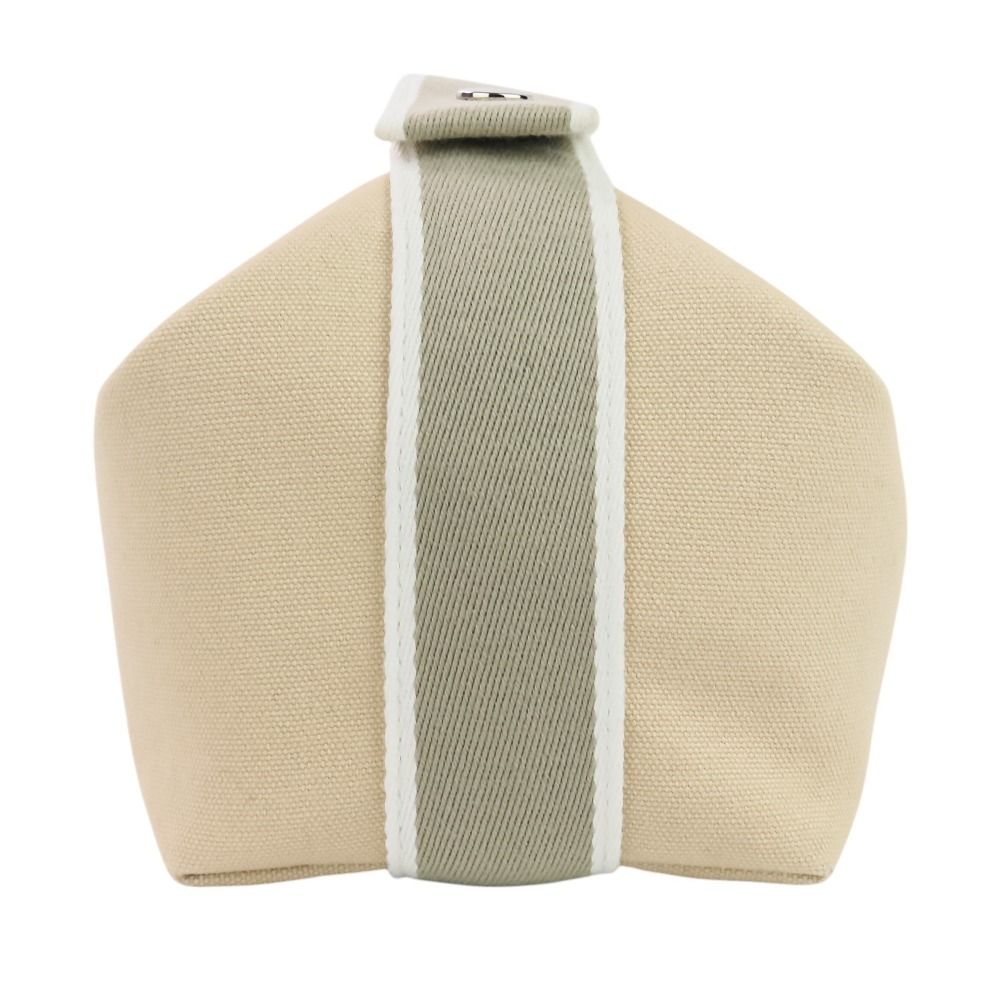 HERMES エルメス ブリッド ア ブラックPM キャンバス バス用ポーチ ナチュラル レディース 古着