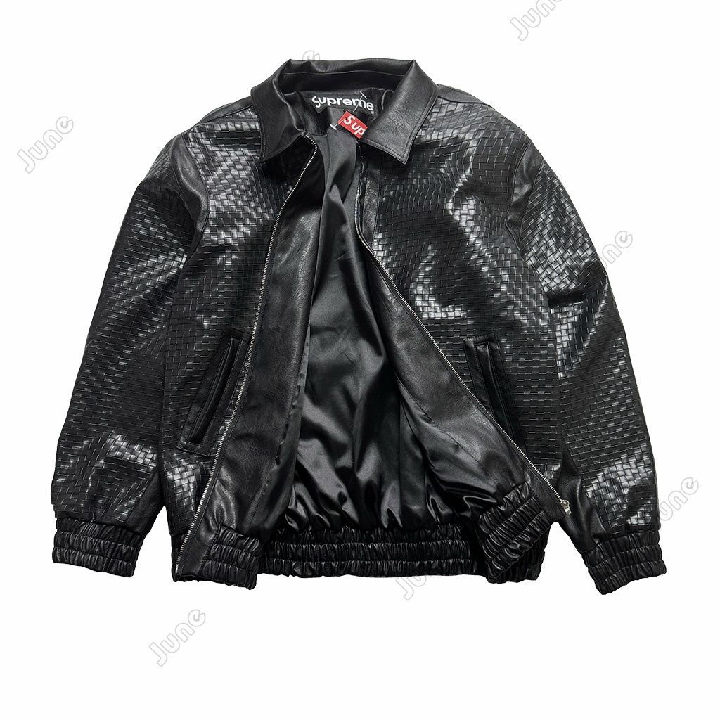 シュプリーム Supreme 23FW Woven Leather Varsity ジャケト - メルカリ