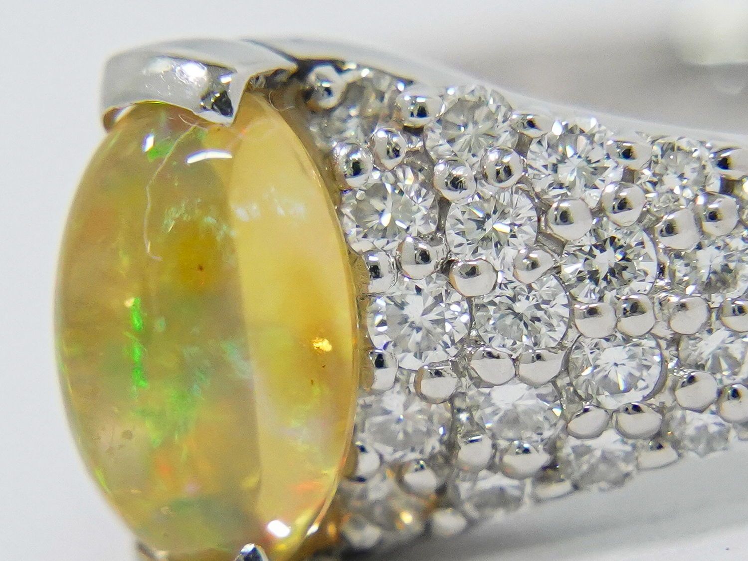 本物 メキシコオパール 1.407ct ダイヤモンド 0.91ct Pt900 リング  