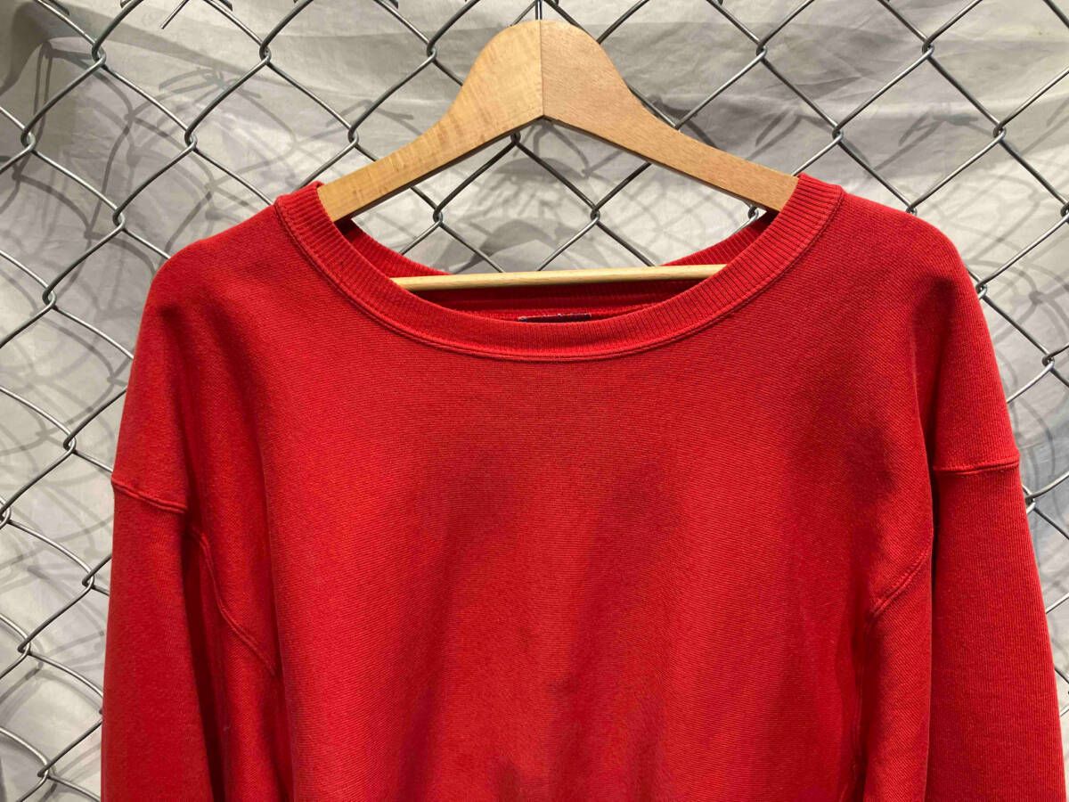 チャンピオン リバースウィーブ スウェット 無地 目あり オレンジ 90年代 90s アメリカ製 チャンピオン リバースウィーブ 赤 無地
