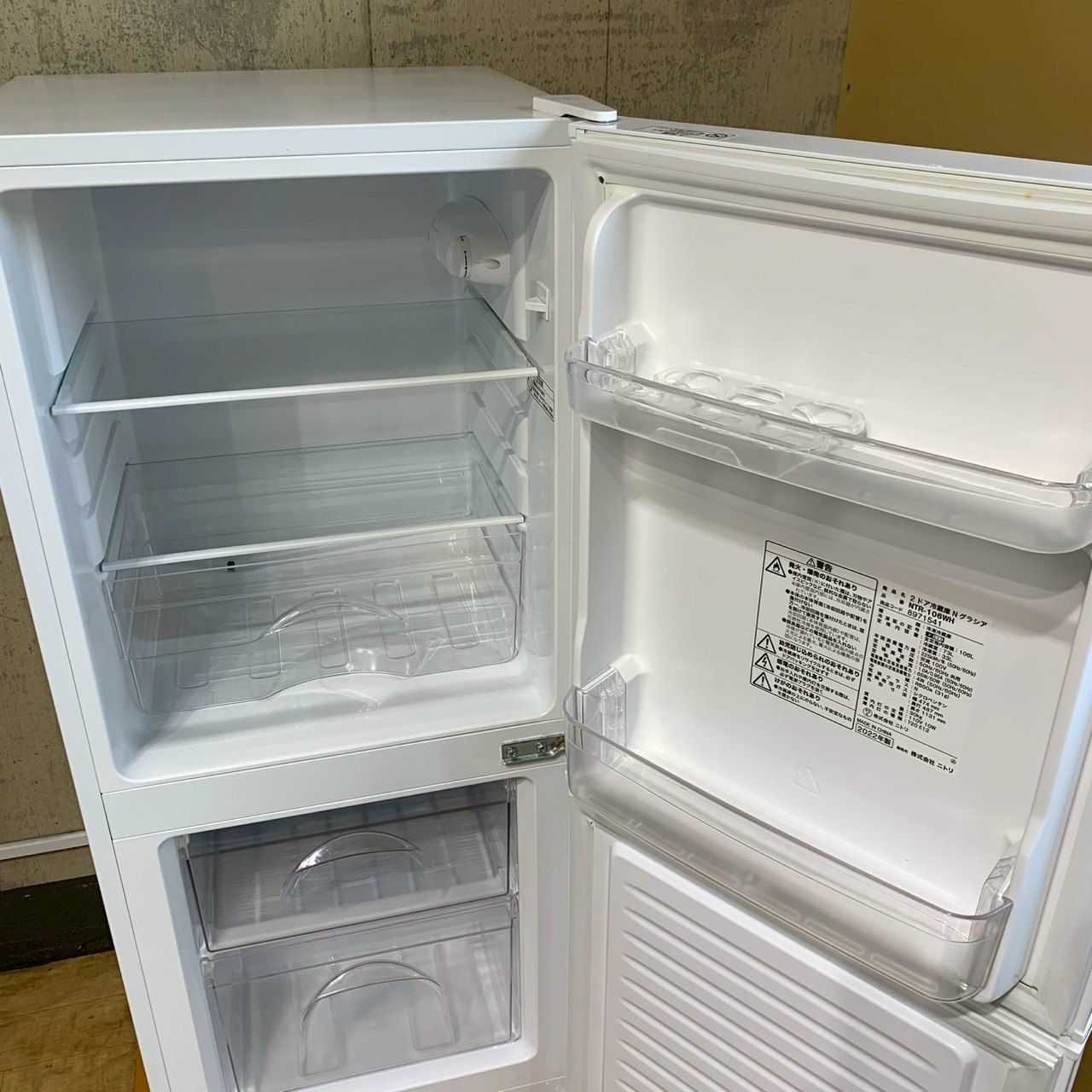 関東一円送料無料】ニトリ 2ドア冷凍冷蔵庫 NTR-106WH 106L 2022