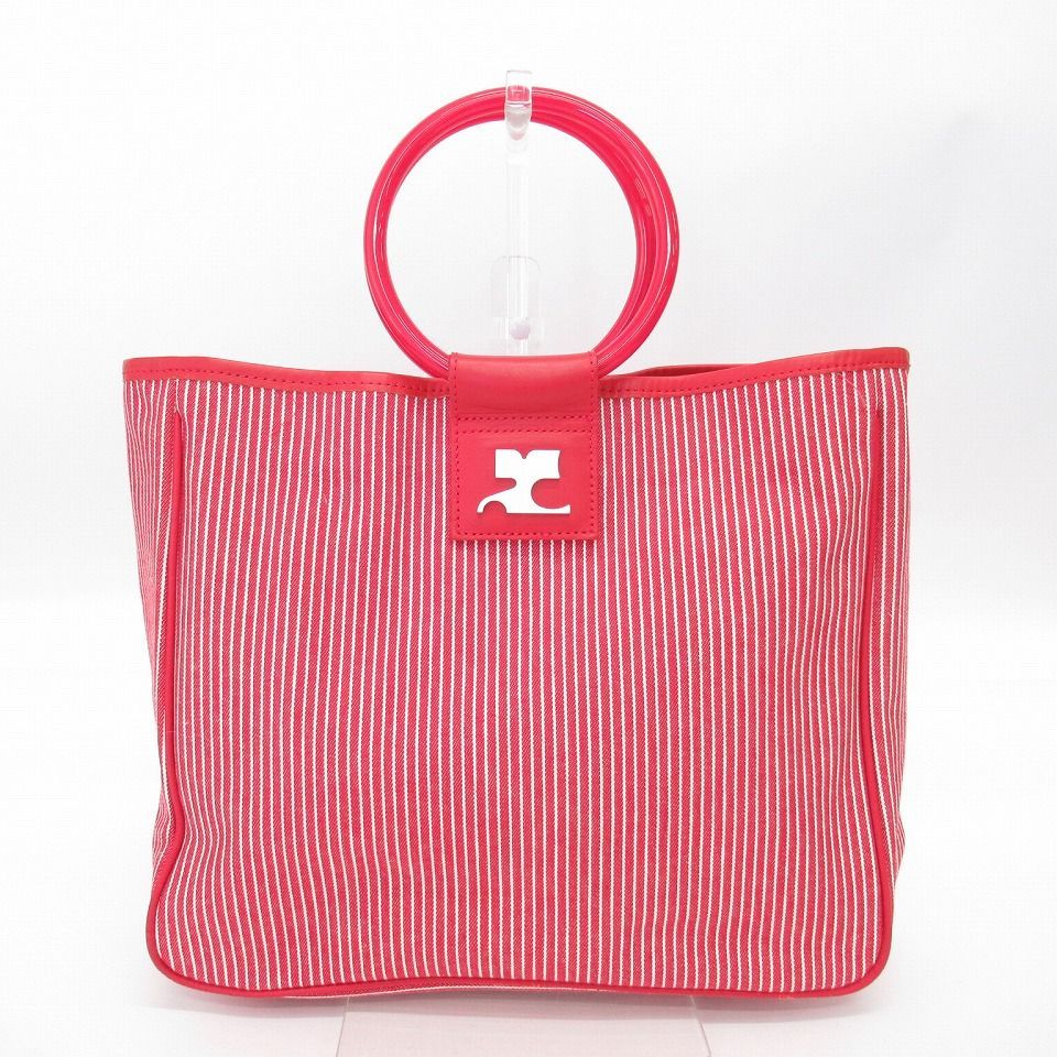 クレージュ courreges ヒッコリー ロゴ トートバッグ デニム z829355 
