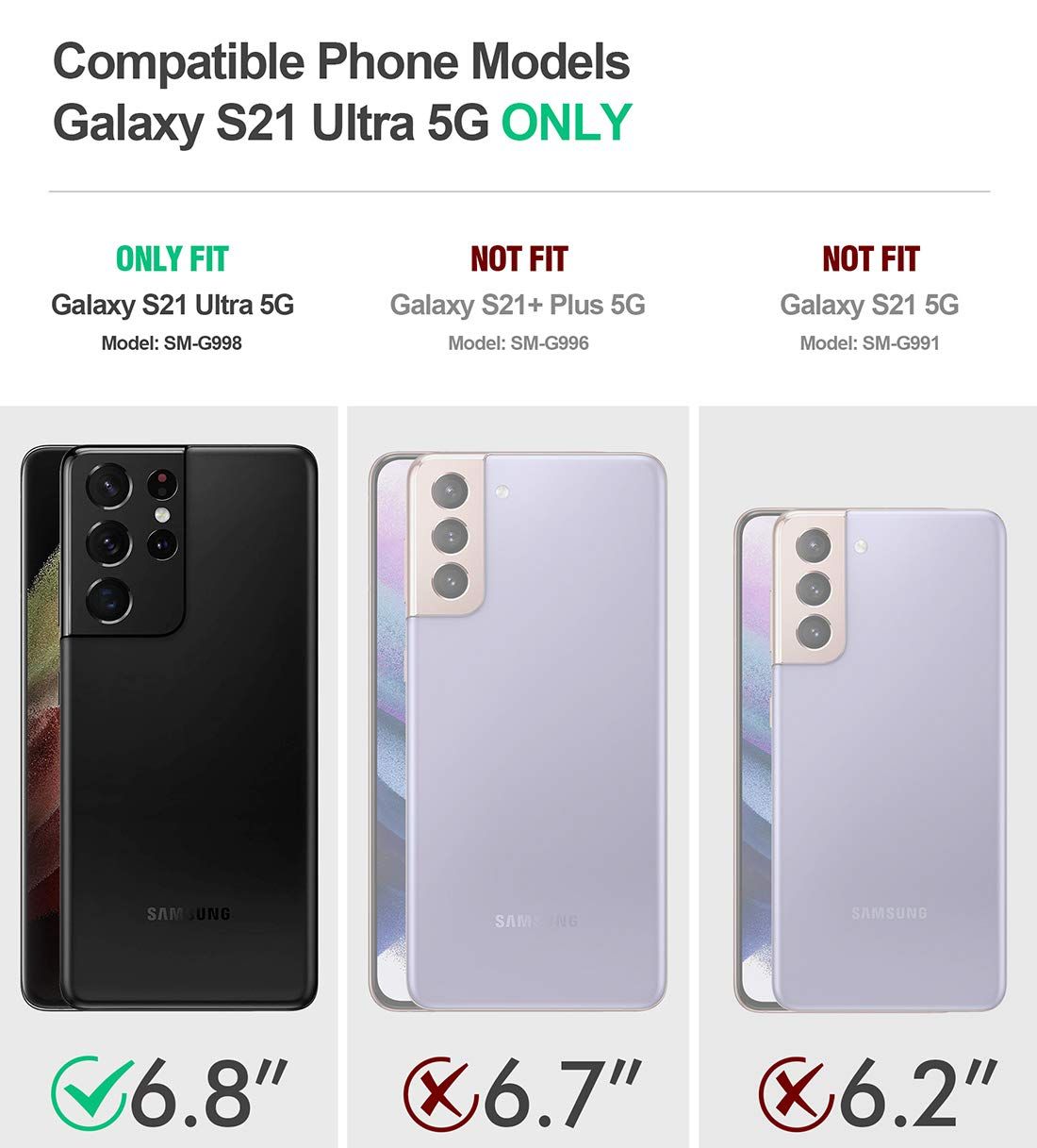 Poetic Galaxy S21 Ultra 全面保護ケース サムスンギャラクシーS21ウルトラ 6.8インチ スマホケース2021 耐衝撃 防塵 スクリーン保護付 傷のつかないクリアバック ブラック