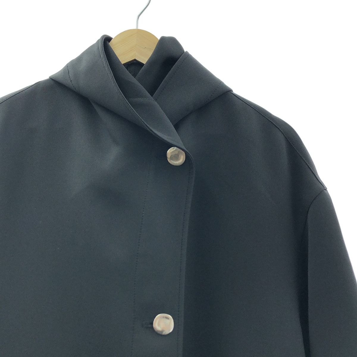 deres デレス feather long coat コート ブラック Irene / switch neck feather long coat（perl/midnight/noir