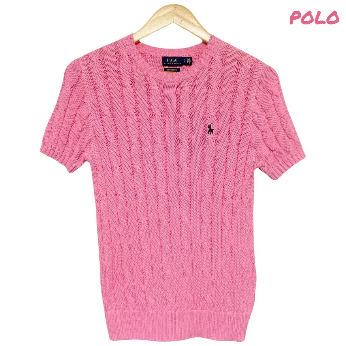 3425 ポロ Ralph Lauren(ラルフローレン) ピンク ケーブル編み