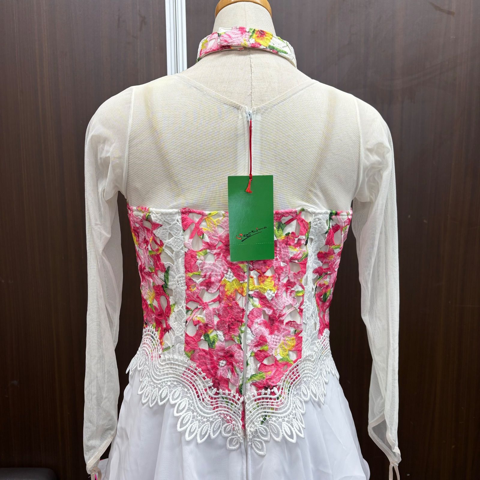 未使用品【Pastime】パスタイム　日本製　社交ダンス　花柄　ドレス　L 社交ダンス ドレス パスタイム PASTIME タグ付き 未使用 花柄ドレス