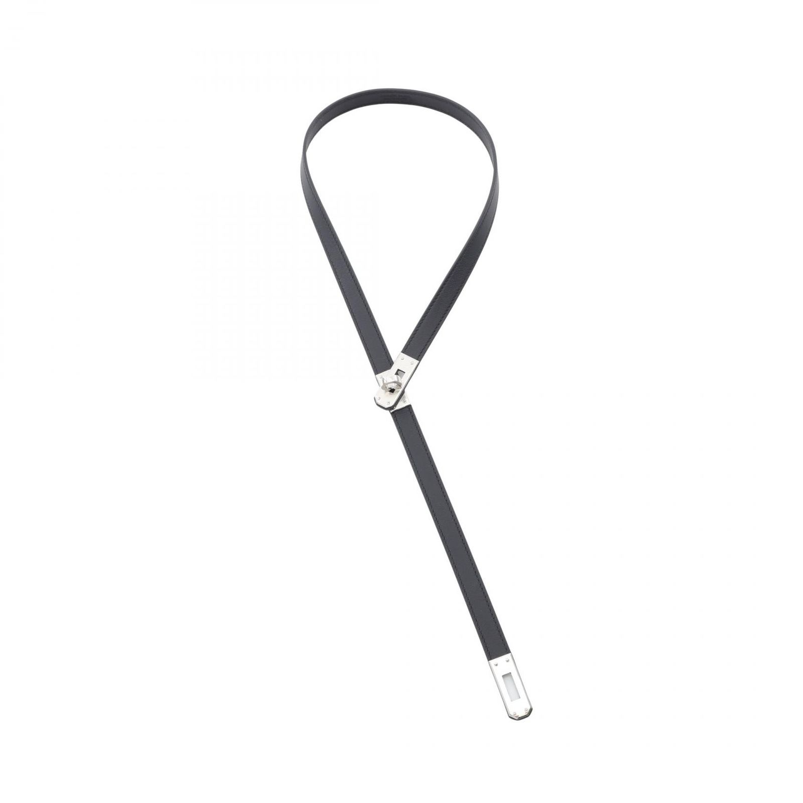 HERMES ブラックレザーブレスレット、チョーカー未使用 エルメス ジャンボ レザー ブレスレット チョーカー ブラック HERMES