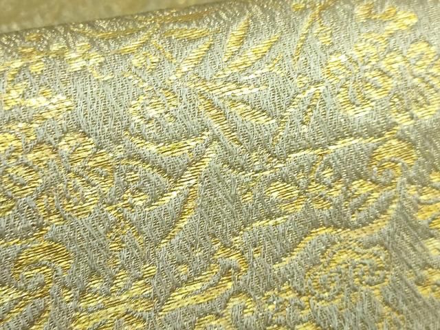 平和屋本店□極上 桝屋高尾 六通柄袋帯 黄純 笹蔓手宝尽文 金糸 逸品