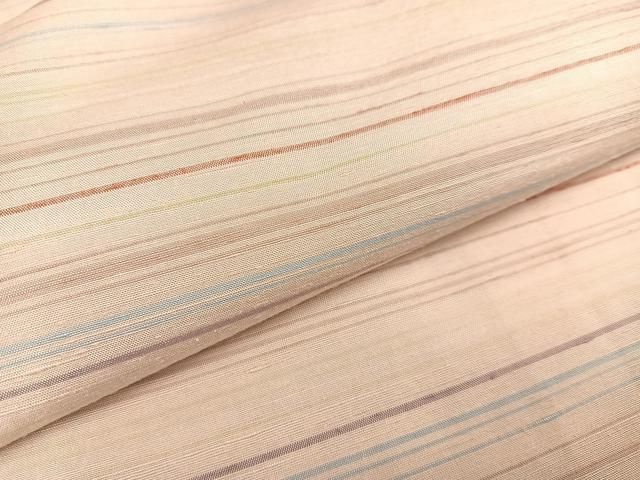 平和屋着物●紅花紬　米沢　訪問着　横縞　正絹　逸品　AABA8222ph 平和屋着物○紅花紬 米沢 訪問着 横縞 正絹 逸品 AABA8222ph - メルカリ